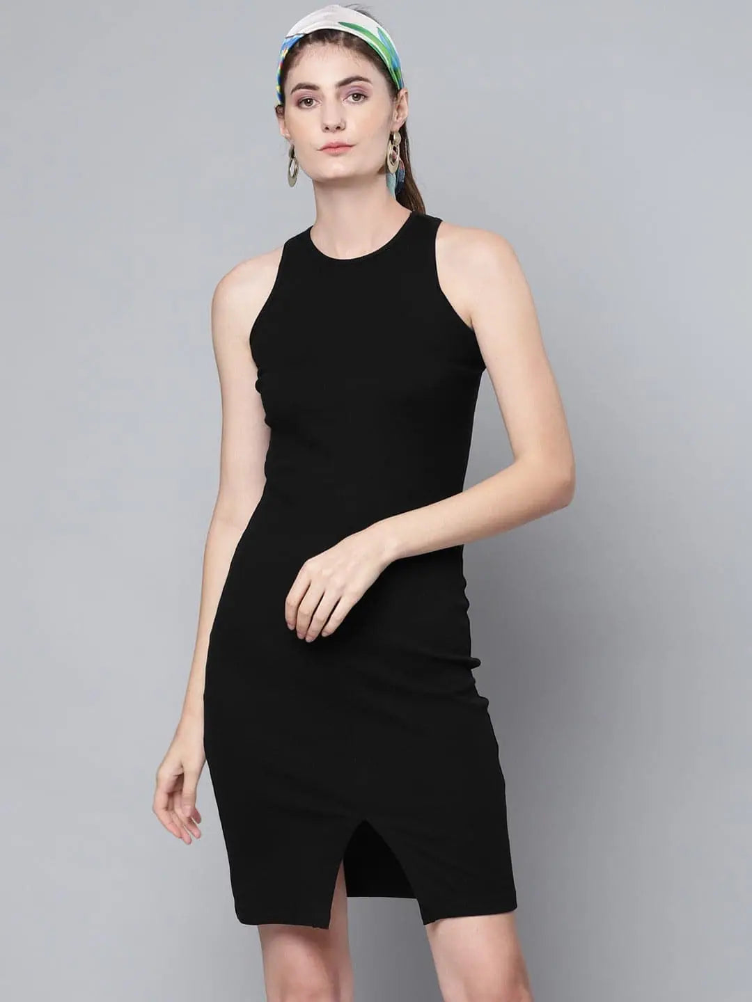 Casual Outfit For Women Spring Wardrobe Black Box Back Bodycon Rib Midi Dress