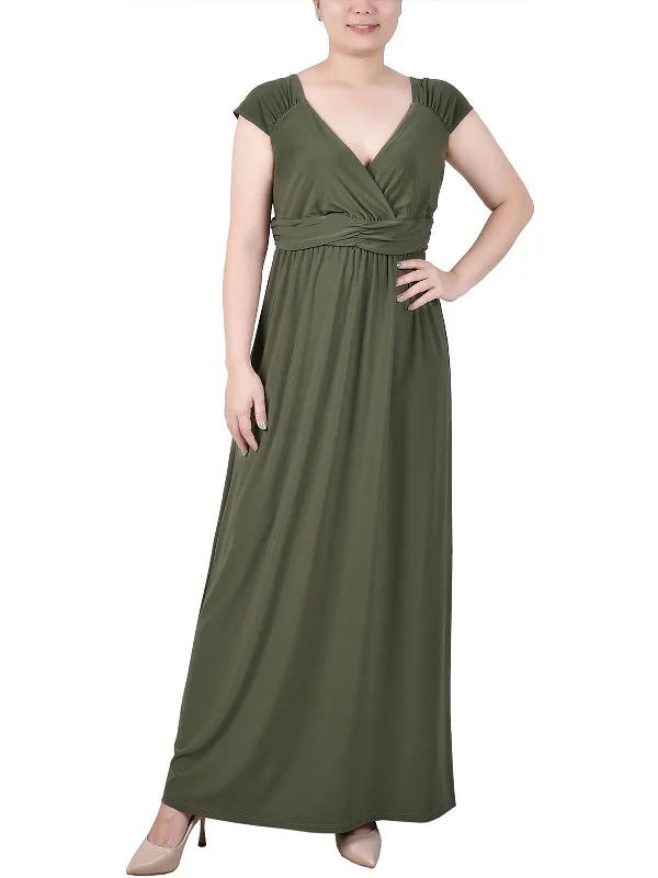 High-Fashion Women's Clothing Latest Fashion Petites Womens Surplice Long Maxi Dress