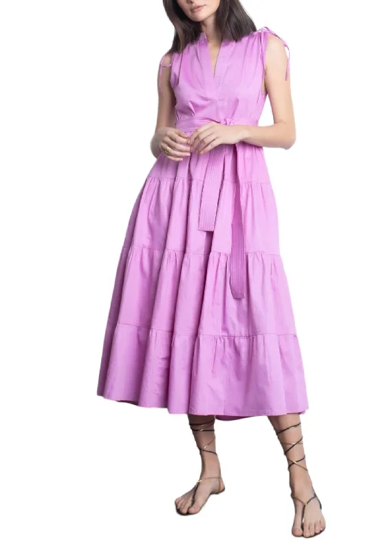 Women's Formal Apparel Stylish Spring Fashion Virginia Midi Dress In Lavender