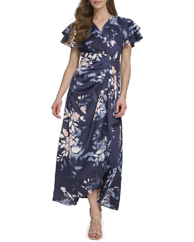 Comfortable Women's Attire Trend Alert DKNY Flutter Sleeve Maxi Dress