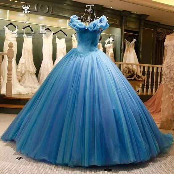 Women's Trendy Attire Anniversary Sale Modest Quinceanera Dress,Blue Ball Gown,A Line Prom Dress,Fashion Prom Dress   cg14545