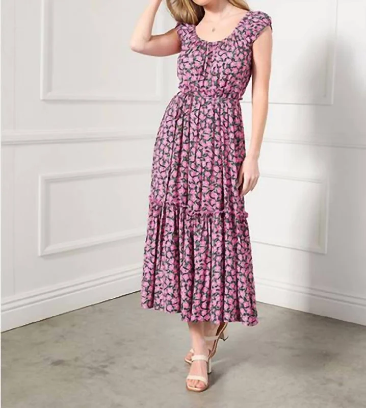 Women's Evening Outfit Trendy Styles Extended Sleeve Dress In Floral Print