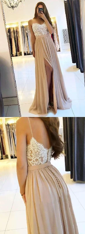 Women's Casual Wear Clothes Fashion Deal champagne prom dresses 2021 lace applique elegant prom gown    cg15773