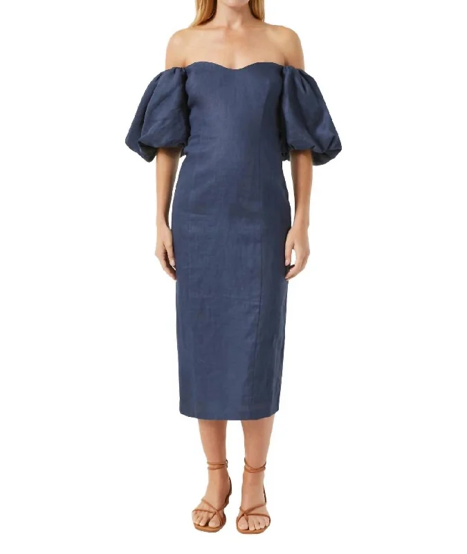 Affordable Luxury Women's Apparel Wardrobe Update Karima Midi Dress In Navy