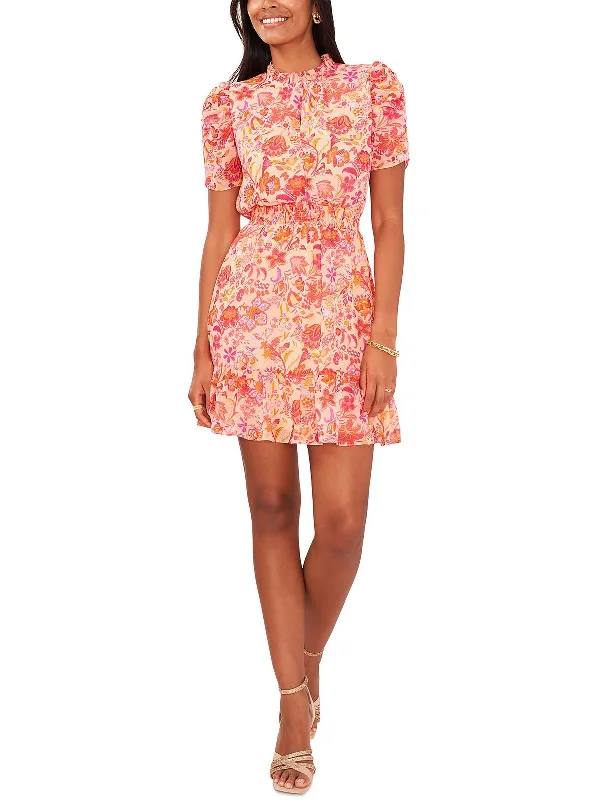 Modern Women's Attire End Of Season Sale Womens Mini Floral Fit & Flare Dress