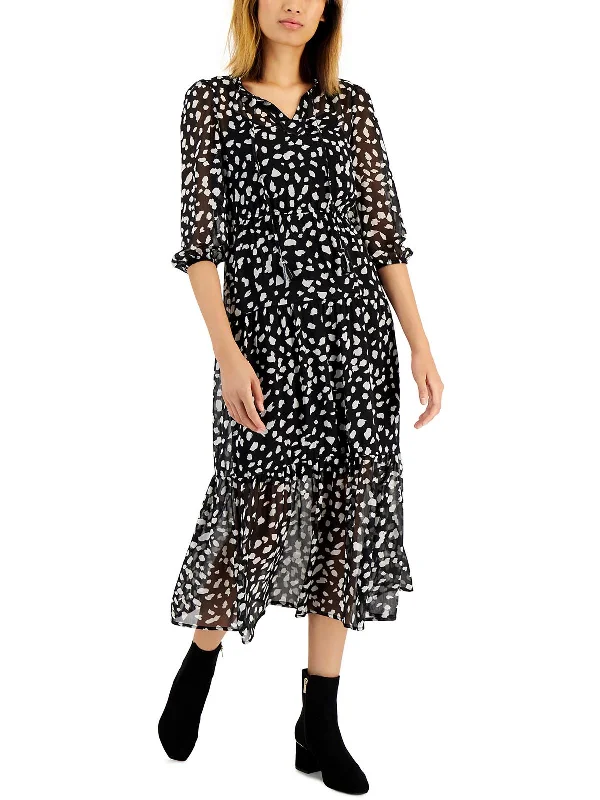 Women's Athletic Garments Save On Inspired Styles Petites Womens Printed Chiffon Maxi Dress