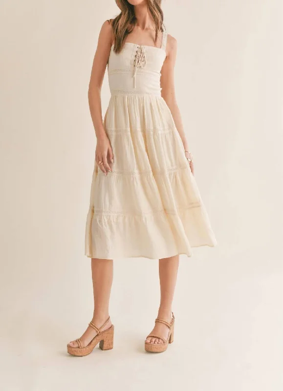 Women's Contemporary Apparel Fashion-Forward Clementine Crush Midi Dress In Ivory