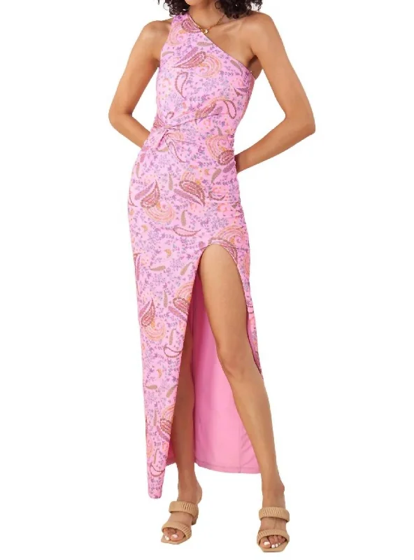 Women's Plus-Size Attire Mid - Week Surprise Stassie One Shoulder Maxi Dress In Pink