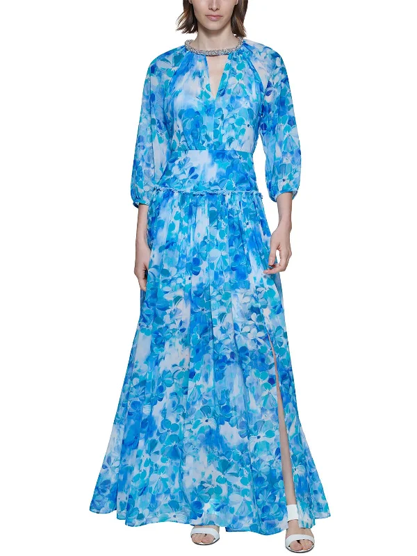 Women's Resort Garments Casual Chic Womens Chiffon Floral Maxi Dress