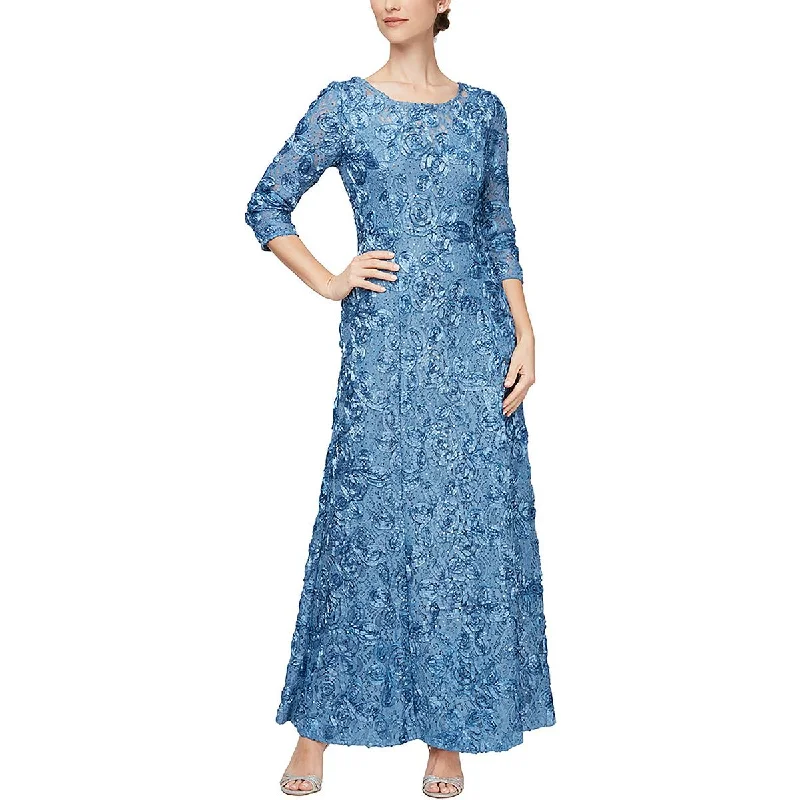 Women's Outerwear Garments Trendy Styles Womens Floral Print Three Quarter Sleeves Evening Dress