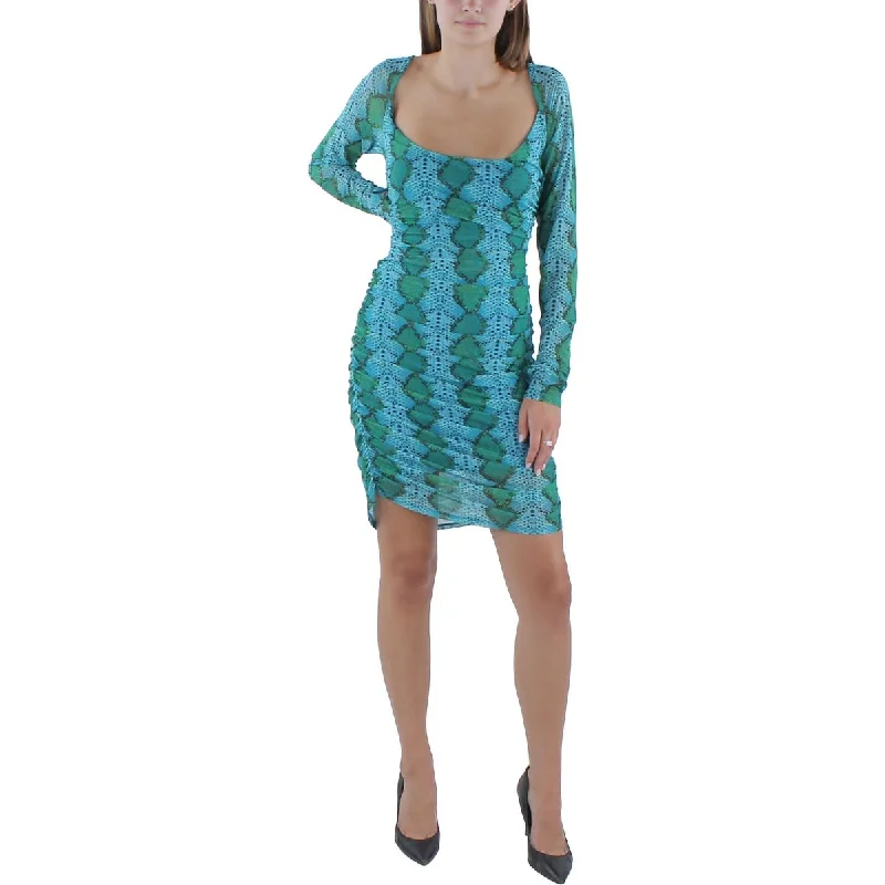 Modern Women's Attire Wardrobe Refresh AFRM Womens Leona Snake Print Midi Bodycon Dress