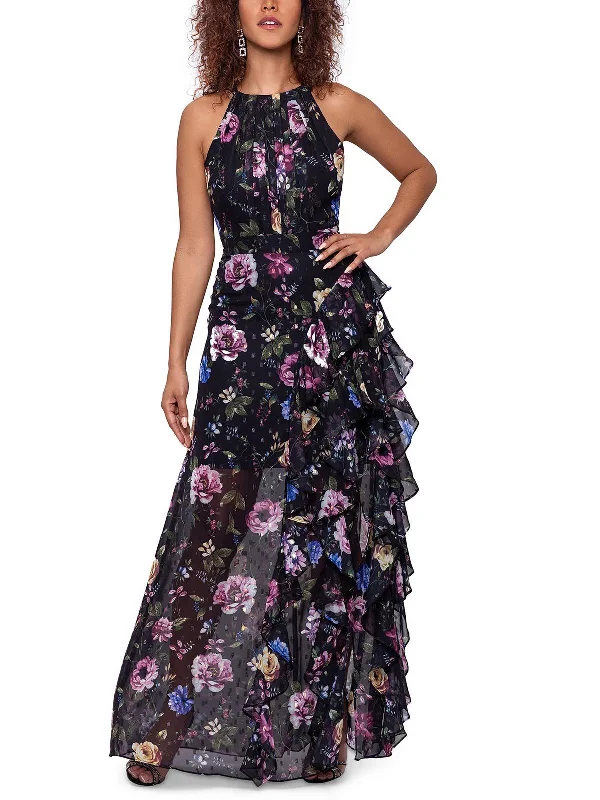 Women's Vintage Attire Wardrobe Essentials Womens Floral Long Evening Dress