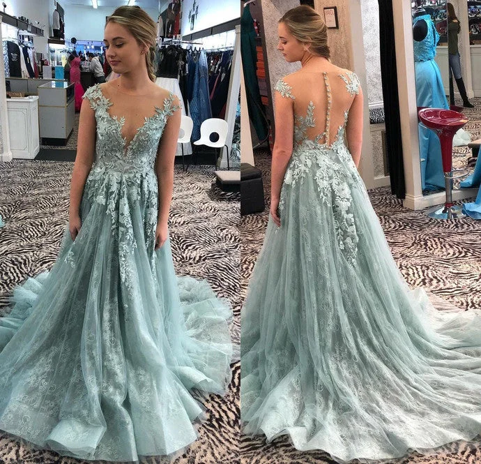 Fashionable Women's Casual Apparel Wardrobe Refresh Custom Prom Dress,A-Line Prom Gown,O-Neck Evening Dress,Appliques Prom Gown     cg13451