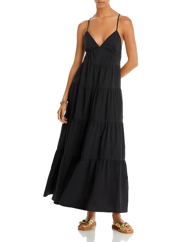 Chic Women's Attire Save Big Womens Long Tiered Maxi Dress