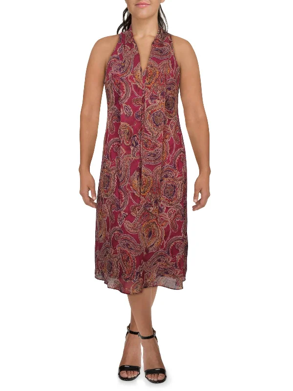 Women's Loungewear Clothes Wardrobe Essentials Womens Paisley Georgette Midi Dress