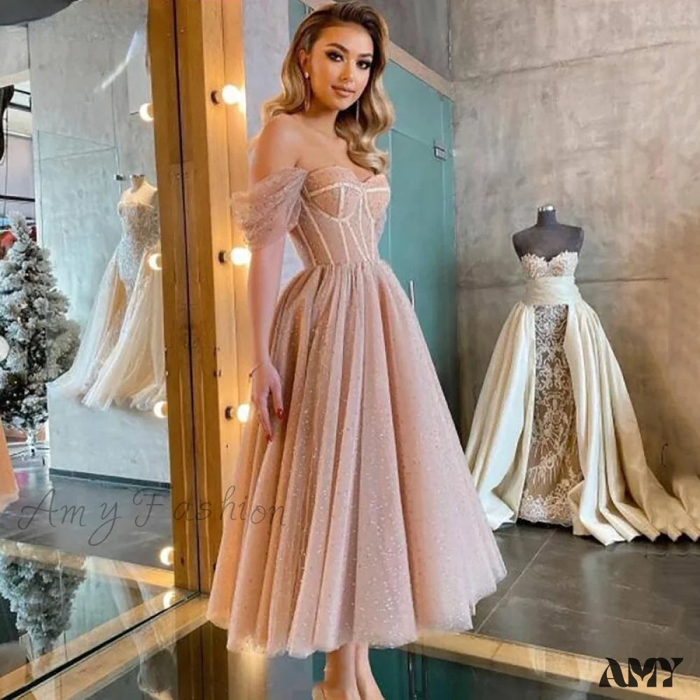 Affordable Women's Outfit Spring Fashion Amy Fashion - Off Shoulder Evening Gowns Dress