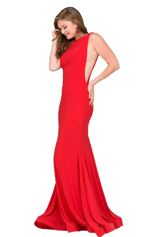 Women's Romantic Outfit Unbeatable Prices Jovani - Sleeveless Long Dress with Open V Back 47100