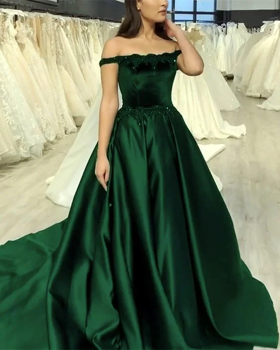 Women's Evening Clothes Exclusive Sale elegant green ball gown velvet top prom dresses lace appliques   cg13218