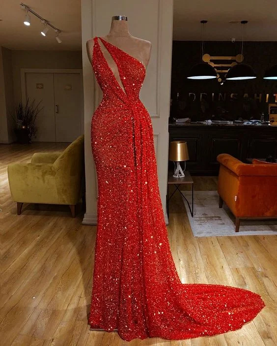 High-Fashion Women's Clothing Early Access To Art Deco Styles Sale Red long prom dress sequin party gown cg4833