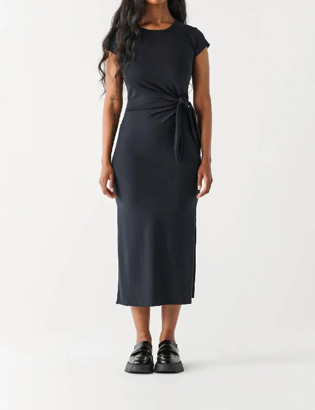 Women's Seasonal Clothes Summer Essentials Ride Or Die Midi Dress In Black