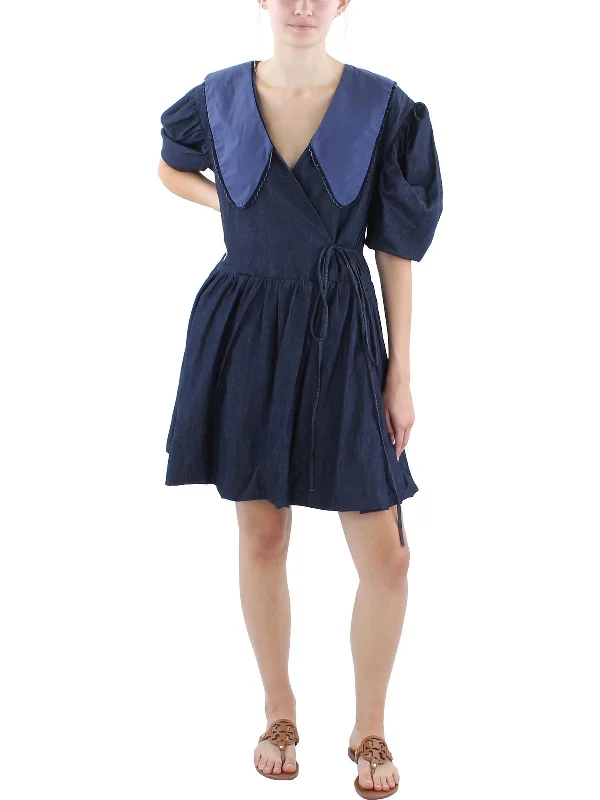 Charming Women's Holiday Apparel Big Savings Womens Ruffled Cotton Midi Dress