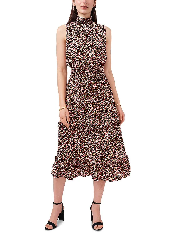 Women's Professional Clothes Father'S Day Deals Womens Floral Print Midi Fit & Flare Dress