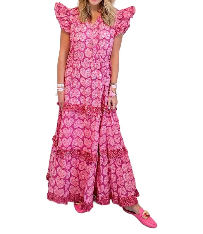 Women's Outerwear Attire Evening Looks Eleanor Maxi Dress In Pink Punch