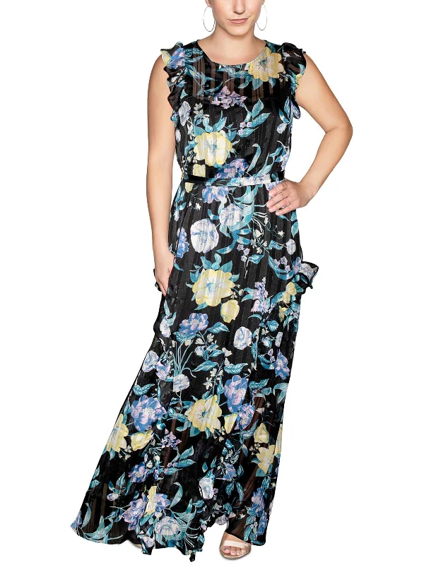 Women's Timeless Attire Limited Styles Womens Floral Ruffled Maxi Dress