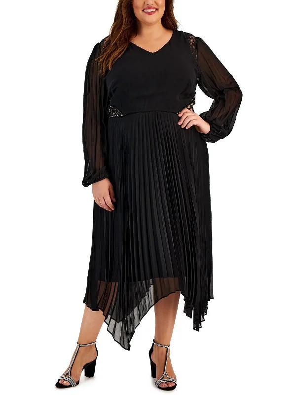 Casual Chic Women's Clothes Best-Sellers Plus Womens Chiffon Pleated Maxi Dress