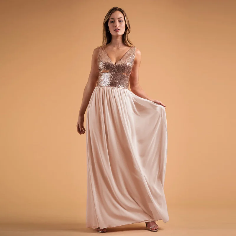 Timeless Women's Outfit Holiday Sale Adina Sequin and Charming Satin Ball Gown